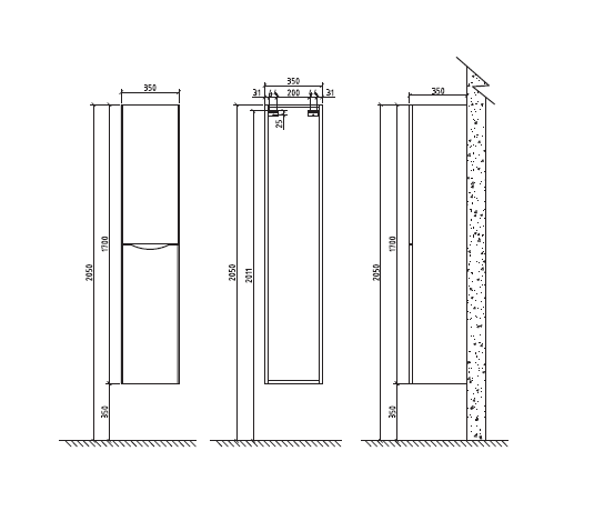 Шкаф-пенал Belbagno Ancona-n 35х170 R светлое дерево ANCONA-N-1700-2A-SC-WO-R - 3