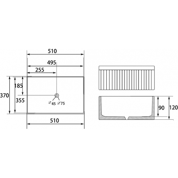 Накладная раковина Abber Rechteck 51 белая AC2216 - 2