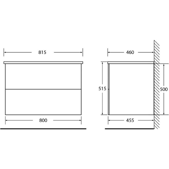 Тумба под раковину Belbagno Etna 80 светлое дерево ETNA-800-2C-SO-RG-P - 2