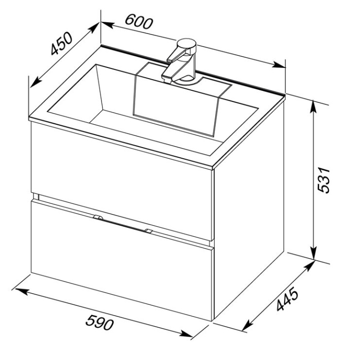 Мебельная раковина Aquanet Фортуна 60 181907 - 6