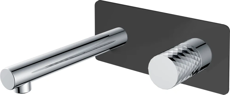 Смеситель для раковины Boheme Stick black diamond chrome, черный, хром  125-BCR - 0