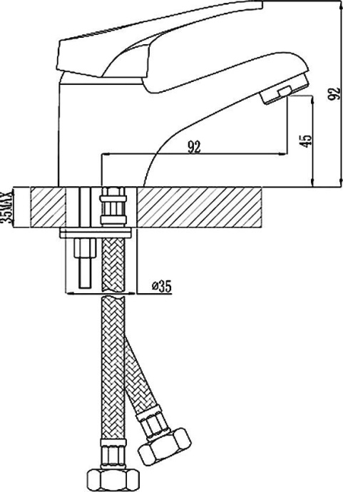 Смеситель для раковины Rossinka  хром  B35-11 - 1