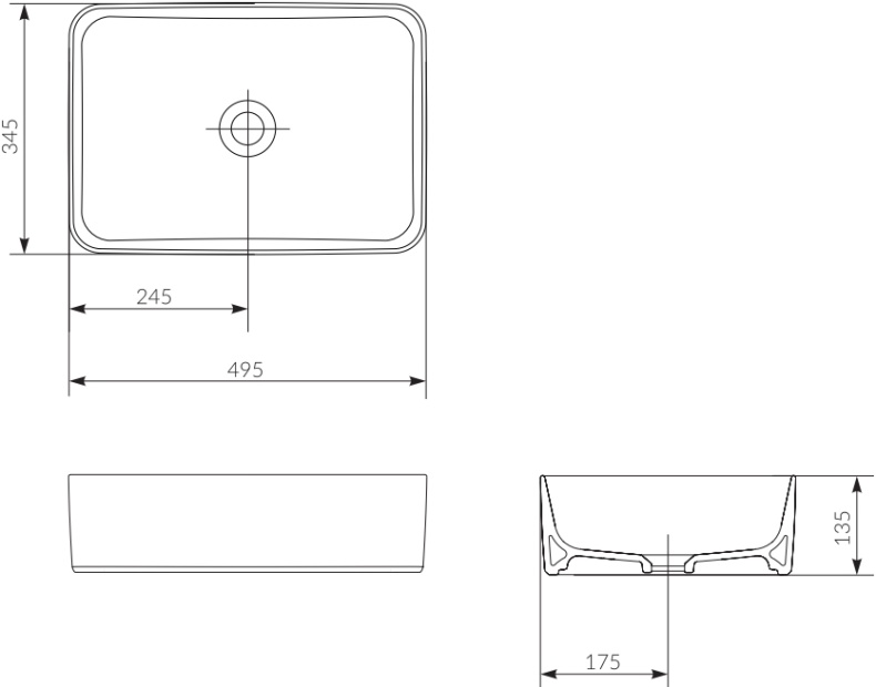 Рукомойник Cersanit Crea UM-CRE50/1-oc-RC P-UM-CRE50/1-oc-RC - 4