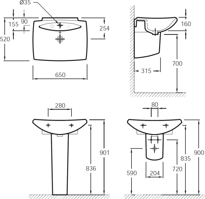 Раковина Jacob Delafon Escale E1211 65 см E1211-00 - 4