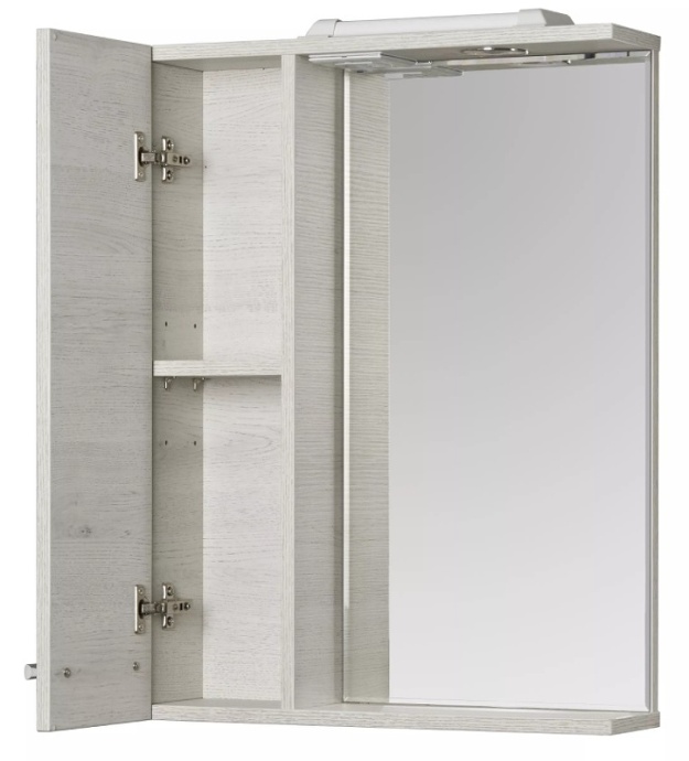 Зеркало-шкаф Aquaton Ронда 55 с подсветкой светлое дерево 1A208602RSC2L - 1