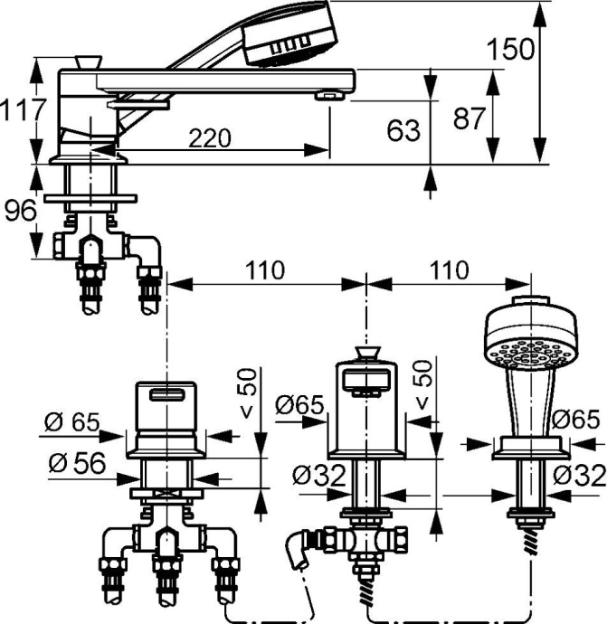 Смеситель для ванны Kludi  хром  384470575 - 4