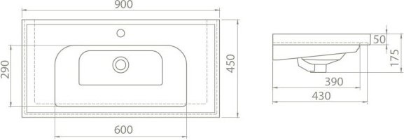 Мебельная раковина Opadiris CeraStyle Frame 90 031300-u - 3