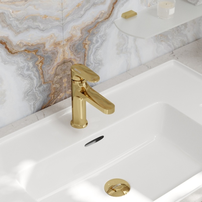 Смеситель для раковины WasserKRAFT Neckar глянцевое золото 2103 - 2