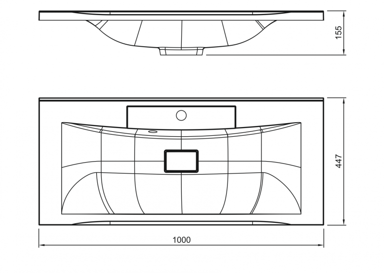 Мебельная раковина Art&Max Bianchi 100, AM-LAV-1000-MR-FP - 2