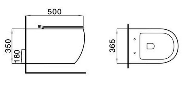 Унитаз подвесной Black & White Universe W727 безободковый 727W00 - 1