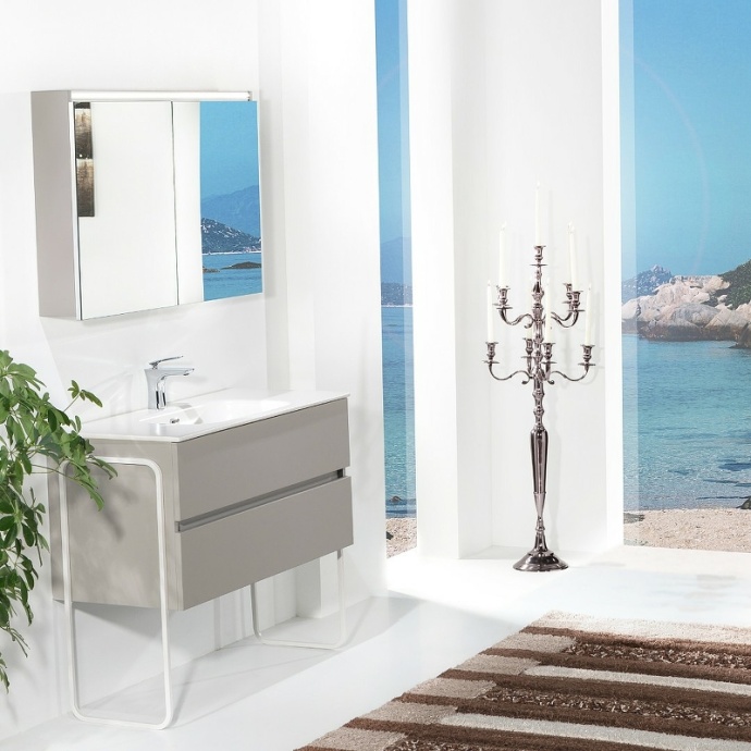 Тумба под раковину Armadi Art Vallessi 100 бежевый матовый 837-100-C mat - 5