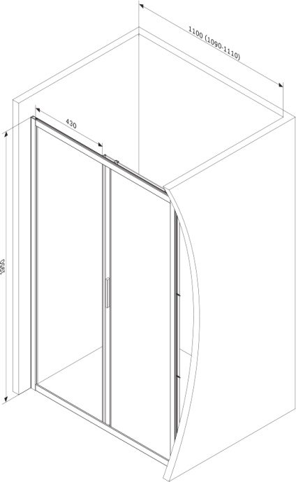 Душевая дверь в нишу AM.PM Gem Solo W90G-110-1-195BM 110 см - 5