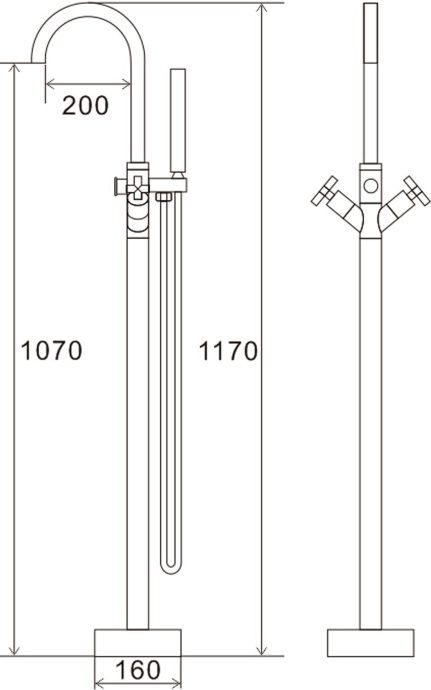 Смеситель Swedbe Spira 4002 напольный - 1