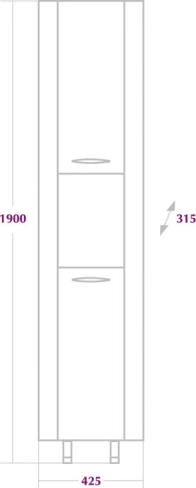 Шкаф-пенал угловой Onika Дюна 30 с нишей, белый  403034 - 1