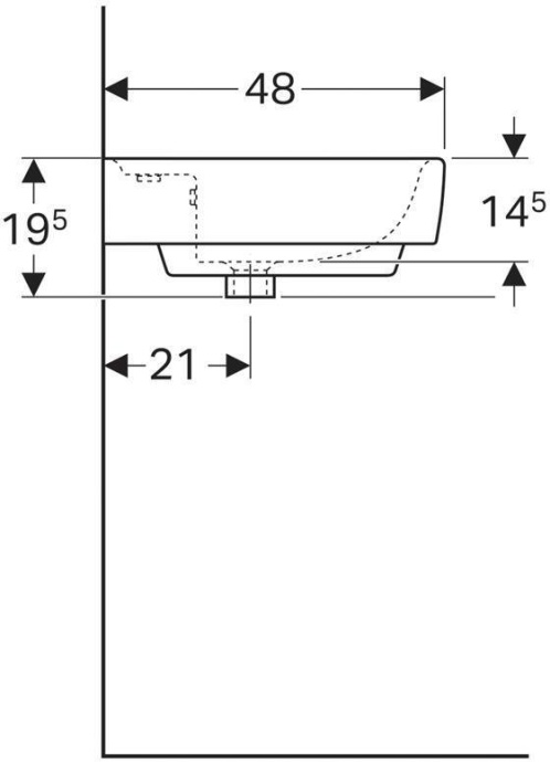 Раковина 100 см Geberit Renova Plan 122100000 - 3
