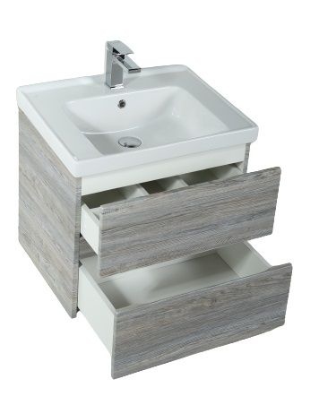 TECHNO База под раковину подвесная с двумя выкатными ящиками, Сосна AM-Techno-600-2C-SO-LW635 - 2