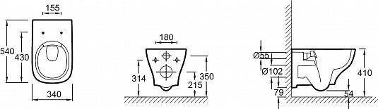 Комплект Jacob Delafon Struktura E21741RU-00 кнопка хром - 7