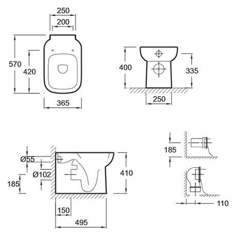 Приставной унитаз Jacob Delafon Replay  E4776-00 - 2
