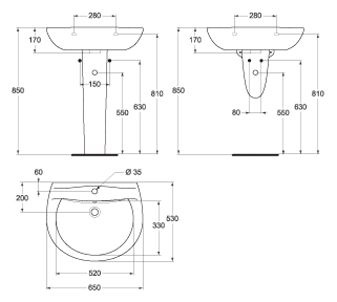 Раковина Vidima Сева Дуо W429461 W502361 - 3