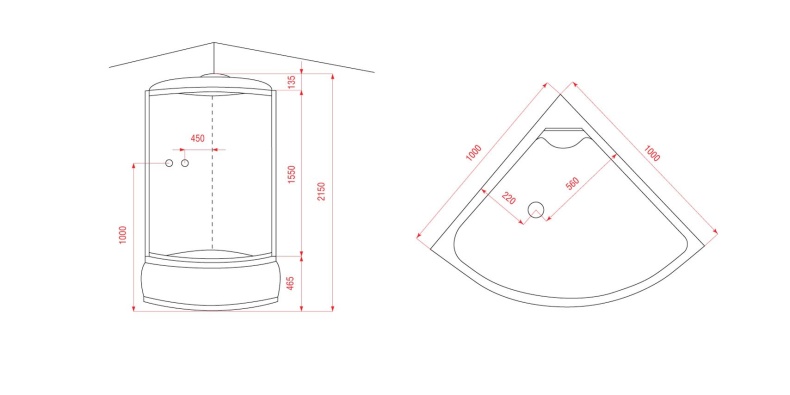 Душевая кабина Arcus  100x100 см  AS-110 - 1