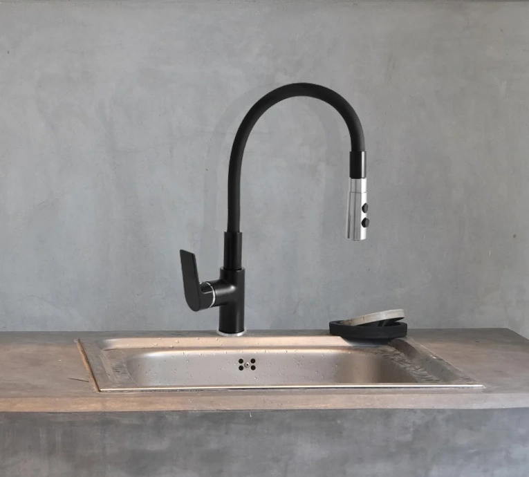 Смеситель для кухни Rav Slezak Colorado с гибким изливом черный матовый - хром CO119.5/12CMATC - 5