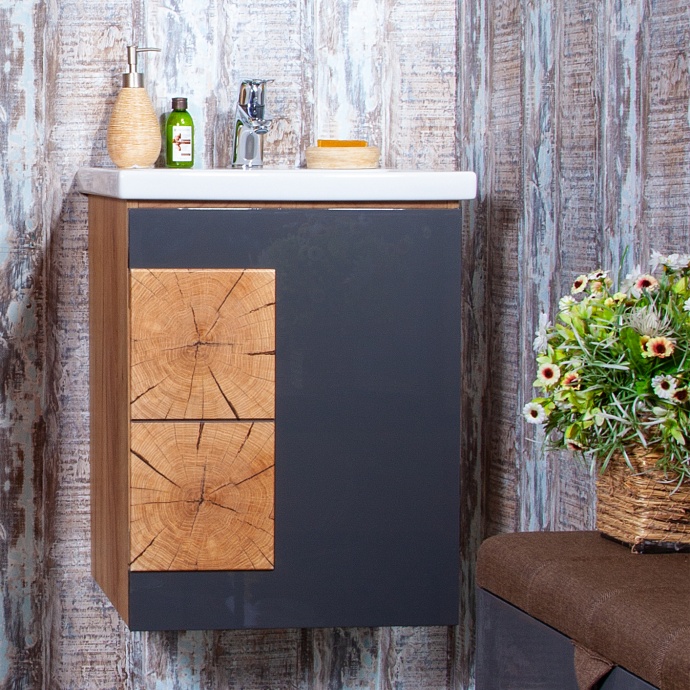 Тумба для комплекта Бриклаер Фостер 50 дуб золотой, антрацит 4627125414640 - 0