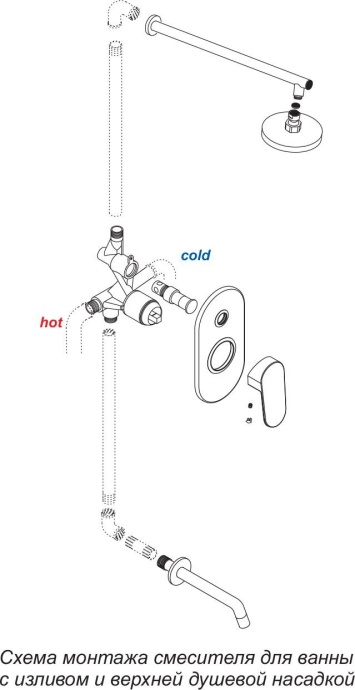 Кронштейн для верхнего душа Wasserkraft A019 - 2