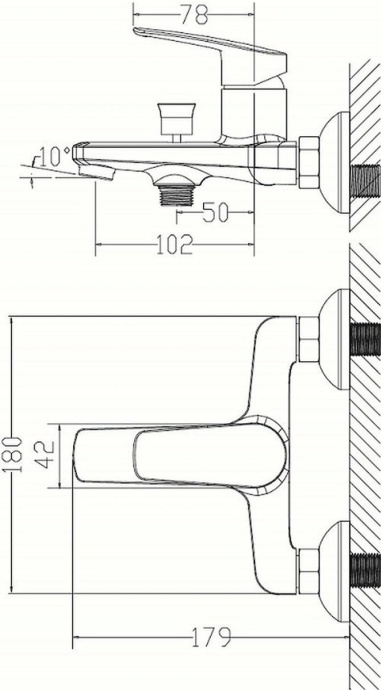 Смеситель Milardo Niagara NIASB00M02 для ванны с душем - 6