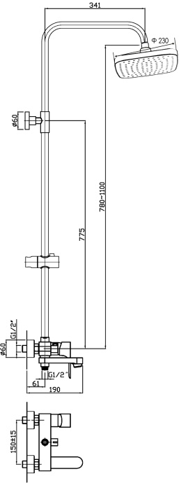 Душевая стойка STWORKI Хельсингборг XE-04cr - 5