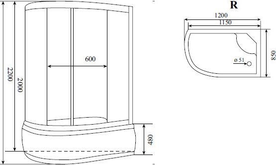 Душевая кабина Timo Standart T-1120 R - 9