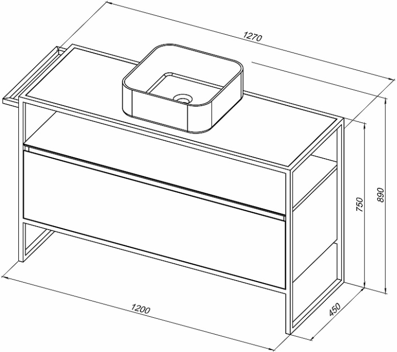 1.31004.AM PRIORITY Тумба 120, anthracite matt (274310) - 8