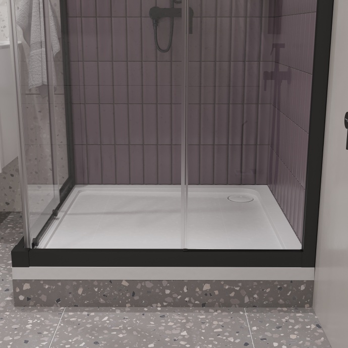 Душевой уголок STWORKI Дублин 100x100 см профиль черный матовый 3GW070TTKK000 - 3