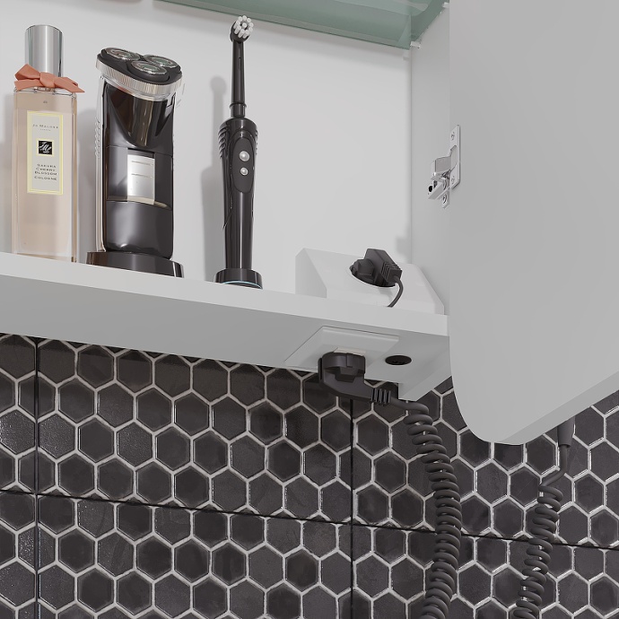 Зеркало шкаф Opadiris Элеганс 90 с подсветкой белый матовый 00-00006882 - 4