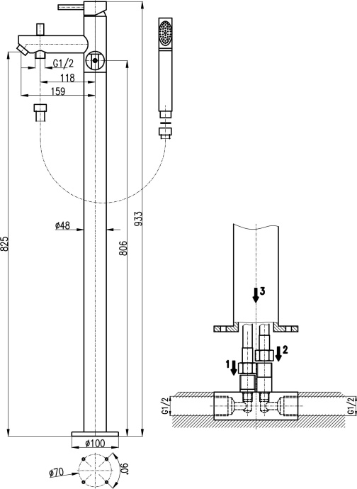 Смеситель Rav Slezak Seina SE949.5 для ванны с душем - 1