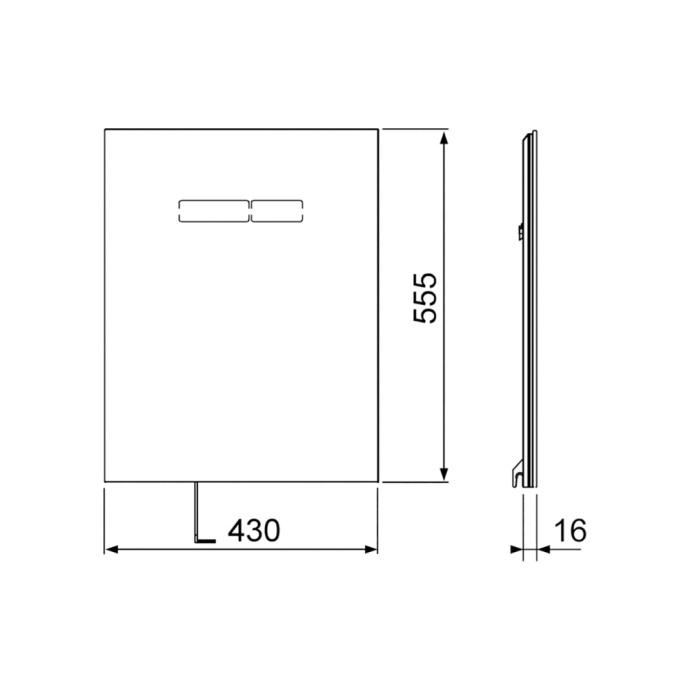 Верхняя панель TECElux с сенсорным  блоком управления, стекло черное 9650003 - 4