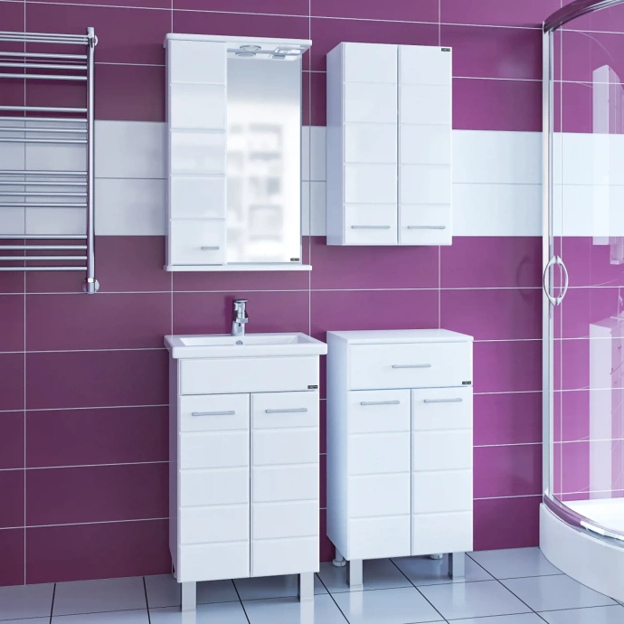 Тумба с раковиной СанТа Омега 50 белый - 1