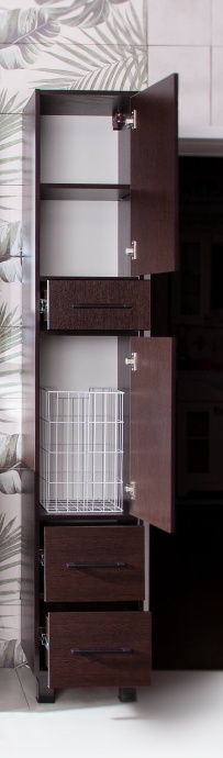 Шкаф-пенал Бриклаер Чили 34 венге С, с бельевой корзиной 4627125415081 - 3