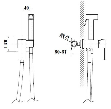 Гигиенический душ Vincea со смесителем сталь VHFW-102GM - 2