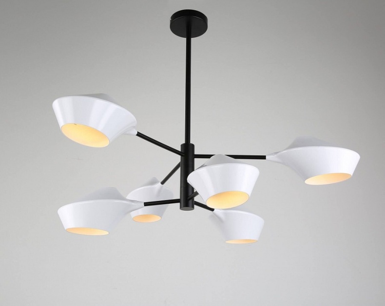 Люстра на штанге LUMINA DECO Romina LDP 6037-6 WT+BK - 2