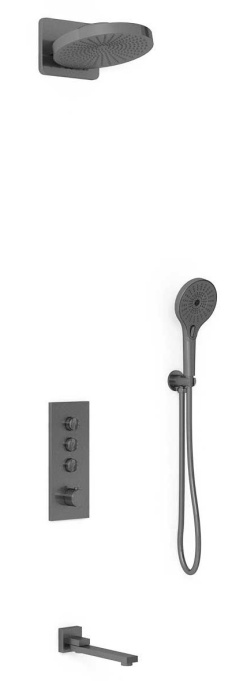 Душевой комплект Vincea Inspire с термостатом темный хром VSFW-433TI1GM - 0