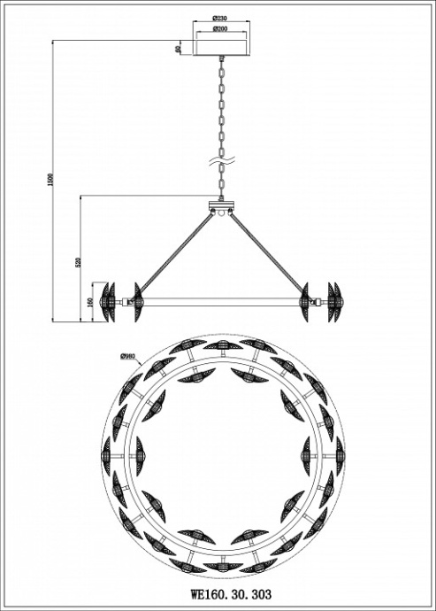 Подвесной светильник Wertmark Pamela WE160.30.303 - 1