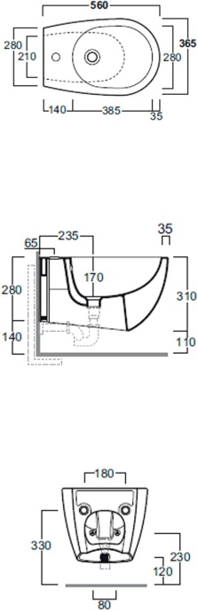 Биде подвесное Simas Vignoni белое VI19 - 3