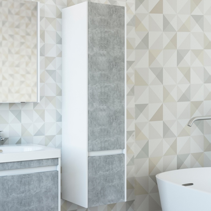 Шкаф-пенал Sanflor Калипсо R, белый, ателье светлый C03878 - 0