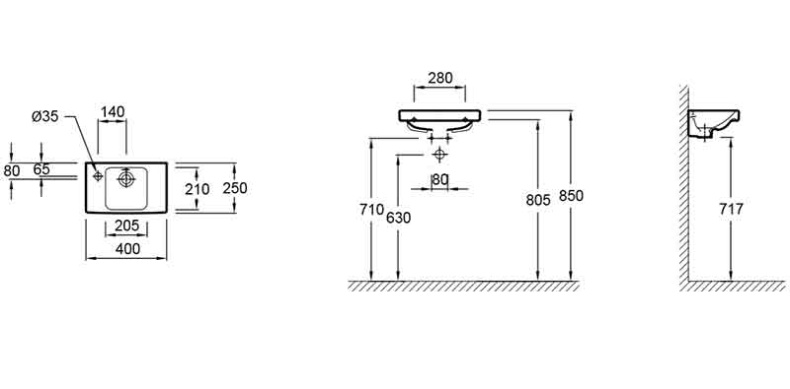 Рукомойник Jacob Delafon Odeon Up E4759G 40 см E4759G-00 - 1