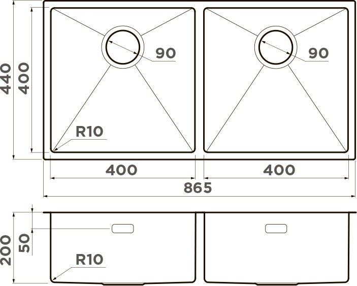 Мойка кухонная Omoikiri Taki 86-2 вороненая сталь 4993793 - 1