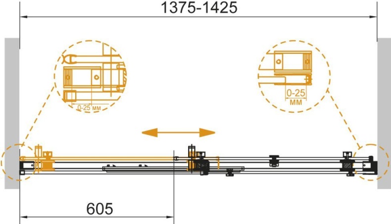 Душевая дверь в нишу Cezares Stylus Soft BF 1 140 C Cr STYLUS-SOFT-BF-1-140-C-Cr - 2