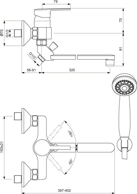 Смеситель Vidima Logik BA281AA универсальный - 1