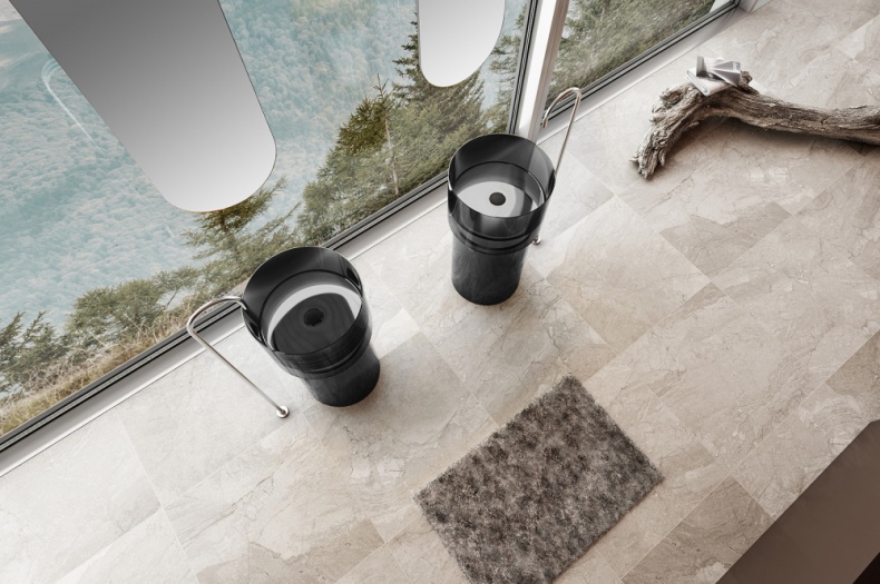 Раковина напольная ABBER Kristall 45 черный  AT2701Onyx-H - 2