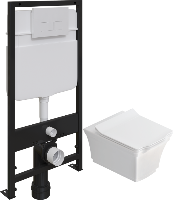 Комплект Унитаз подвесной STWORKI Хадстен SETK3304-0616-001-1-6000 с микролифтом + Система инсталляции для унитазов EWRIKA ProLT 0026-2020 с белой кнопкой смыва 0042 560160 - 0