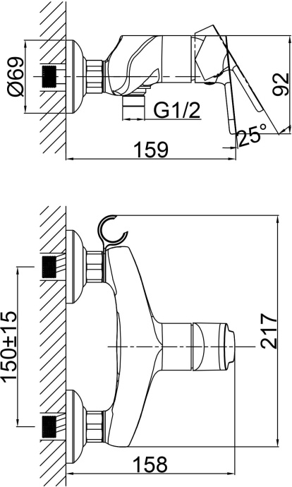 Смеситель для душа D&K DA1393101 - 1